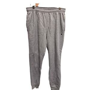 Champion Grey Men's Jogger Sweatpants Elastic Drawstring Waste Pockets Sz L